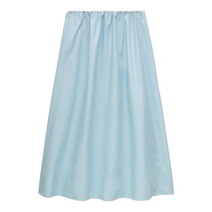 Pull-On Midi Skirt in Cotton Poplin